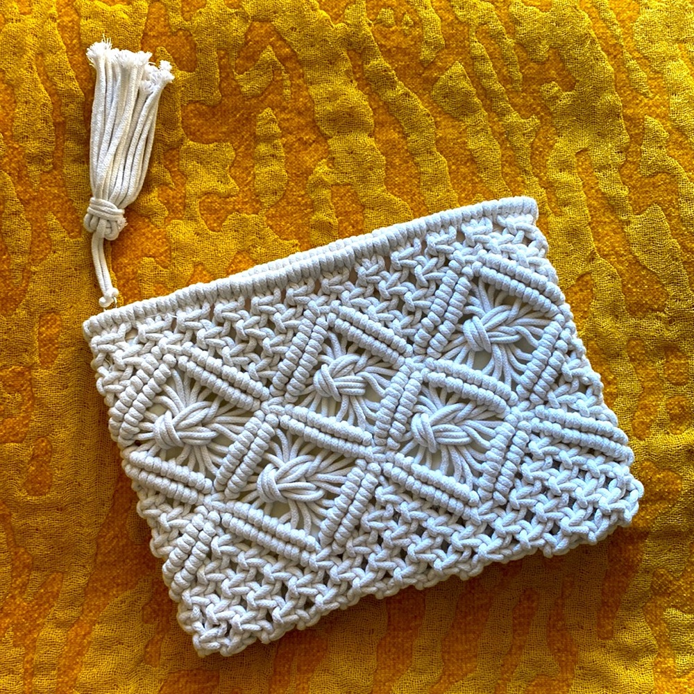 New Cream Color Crochet Clutch